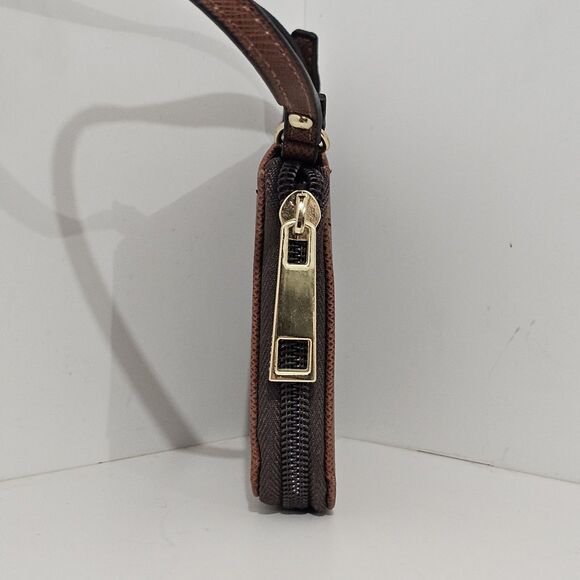 Aldo -Wallet Wristlet Strap Gold Hardware Credit Card Slots - Small - Brown - Picture 5 of 8